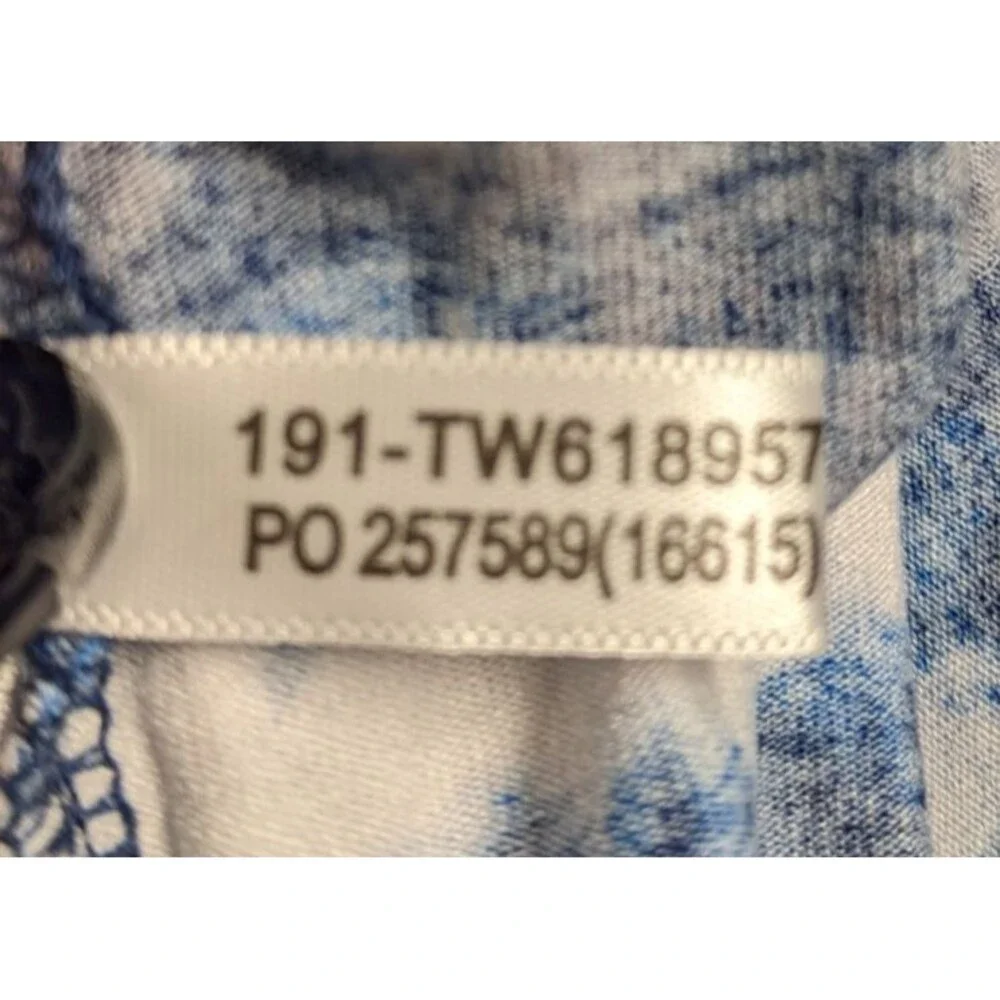 TOMMY BAHAMA Oliana Stripe Tie Dye Blue/White Viscose Spandex Shift Dress M - Picture 13 of 13